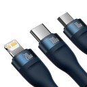 Baseus 3in1 USB cable Flash Series 2 USB-C + micro USB + Lightning 100W 1.5m (blue)