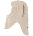 Huttelihut Balaclava - 1-lag - Camel Melert m. Ører - Huttelihut - 6-12 md - Balaclava - enkel - Beige - 62-80
