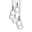 Nuura Miira 6 Taklampe Stor Grå og Klar Optikk