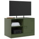  TV-benker 2 stk olivengrønn 67x39x44 cm stål