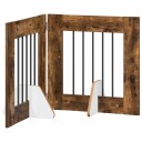 Vidaxl Foldbar Hundegitter Med Stativer 2 Stk. Røkt Eik 120.5 cm