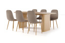 Bark Noira Ovalt Spisebord 220 cm Eik + 8 Nibe stol brun med eikeben   Natur/Brun