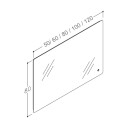 Korsbakken Speil med LED-lys 60x80 cm med bakenforliggende lys