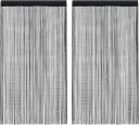 vidaXL Trådgardiner 2 stk 140x250 cm svart