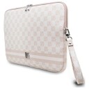 DKNY Sleeve 14" veske for bærbar PC med rutete mønster og trykte striper Rosa