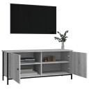 vidaXL TV-benk med dører grå sonoma 102x35x45 cm konstruert tre