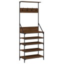  Klesstativ med skooppbevaring brun eik 70x34x184 cm 8721012196582