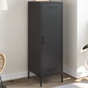 Highboard svart 36x39x113 cm stål