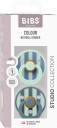 BIBS Studio Colour Block Smokk 2-Pakk Lateks Str 1 Nordic Mint Petrol Mix