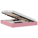  Seng med Oppbevaring med madrass Rosa 160 x 200 cm Fløyel