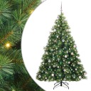  Kunstig juletre med 300 LED med stativ grønn 240 cm PE og PVC