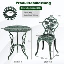 3 stk Antikt bistrosett rosedesign sittegruppe balkongsett hagesett med 2 stoler