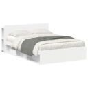  Sengeramme med oppbevaring Hvit 160 x 200 cm Konstruert tre
