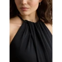 Lauren Ralph Lauren Belted Stretch Jersey Halter Jumpsuit   BLACK   38
