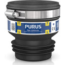 Purus Plug-in Gummikobling med Slangeklemme Ø120-141/117-125 mm, Sort