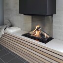 M-Design True Vision 650DC svart gasspeis med glass på tre sider- rett vegg