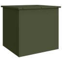 vidaXL Hageoppbevaringsputeeske Stål 55 x 50,5 x 50 cm Olivengrønn