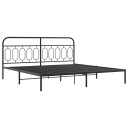  Sengeramme i metall med sengegavl svart 200x200 cm 8721102645945