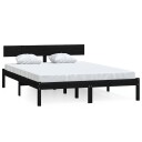 vidaXL Sengeramme svart heltre furu 135x190 cm UK Double