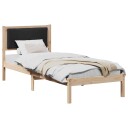  Sengestamme med hodegjerde Svart 80 x 190 cm Massiv furu