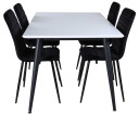 Venture Design Jimmy & Windu spisegruppe Svart/hvit 4 stoler & bord 150 x 90 cm