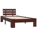vidaXL Sengeramme mørkebrun heltre furu 90x200 cm