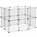 Vidaxl Dyrebur 20 Paneler Med Dør Svart 35X35 cm Stål