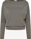 Mango Teen Striped Off The Shoulder T Shirt   NAVY   S