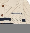 Hust and Claire Cardigan - Strikk - HcCharlie - Sandskall - Hust and Claire - 3 år (98) - Cardigan Beige Marineblå