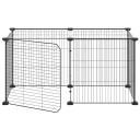 Vidaxl Dyrebur 8 Paneler Med Dør Svart 35X35 cm Stål