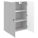 vidaXL Vegghengt skap Høgglans hvit 66 x 34,5 x 90 cm Konstruert tre