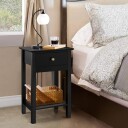 Nattbord 2 stk. med skuff og hylle 40×30×61 cm / sengebord / sidebord med metallramme