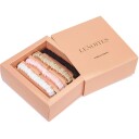 Lenoites Mulberry Silk Skinny Scrunchies Pink, Beige