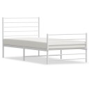 vidaXL Sengeramme i metall med hode- og fotgavl hvit 100x200 cm