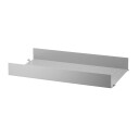 String hylleplate metall grå 58x30 cm høy kant