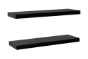 Vegghyller 2 stk svart 100x20x3,8 cm  