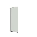 Dansani Match dusjvegg, modell D+stabiliseringsarm, 77 cm, klart glass, svart profil