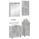 vidaXL Baderomsinnredningssett TULUM 4 pcs Betonggrå 60 x 34 x 63 cm