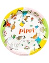 8 stk Pippi Langstrømte & Co Papptallerkener 23 cm