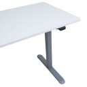 Skrivebord HOME4YOU Ergo Light med 1 motor 120x60x73-118 cm Hvit/sølvgrå - hvit/sølvgrå