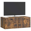  Vegghengt TV skap 78,5 x 41 x 30 cm Røkt Eik Konstruert tre