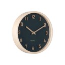 KARLSSON Wall Clock Nervadura Small Black W. Light Wood Beige Ø 22 CM
