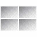  Sjekkplater 4 pcs sølv 60 x 40 cm Aluminium