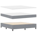  Box Spring Seng med Madrass & Benk Lysegrå 180x200 cm Stoff