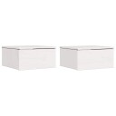  Vegghengt nattebord med skuff Veggmontert 2 pcs Hvit 37 x 35 x 18.5 cm