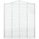 vidaXL Gabionkurv buet 200x30x220/240 cm galvanisert jern