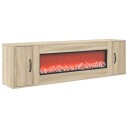 vidaXL Elektrisk peis Sonoma 155 x 30 x 44 cm Konstruert tre