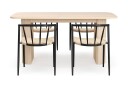 Kopparbo Spisebord 160 cm med 4 Winston Spisestoler - Hvit / Beige / Metallben Svart