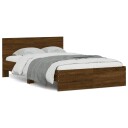 vidaXL Sengeramme med hodegavl brun eik 120x190 cm 8721012247345