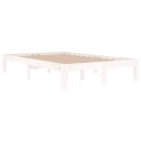 vidaXL Sengeramme hvit heltre 120x190 cm grå 4FT Small Double